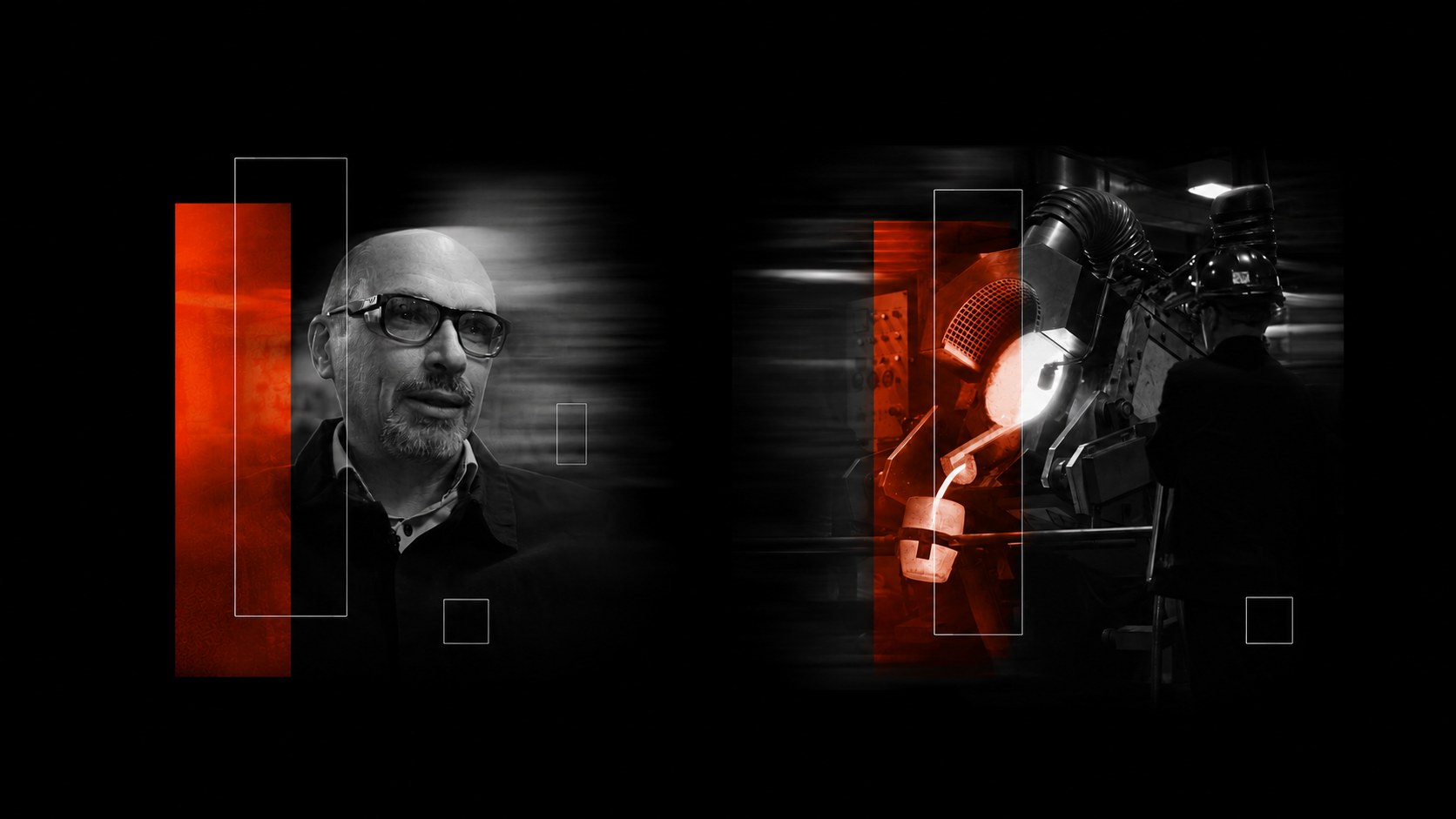A craftsman and molten gold at a Swiss foundry